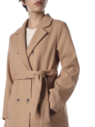 ONLY Women's Solid Loose Fit Brown Coat