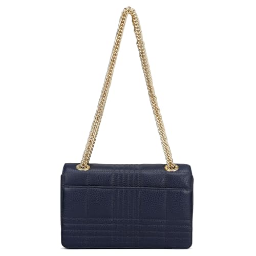 Da Milano Leather Shoulder Bag for Women - Blue