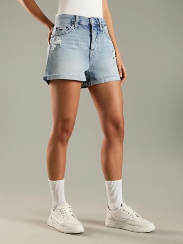 Tommy Hilfiger Regular Fit Solid High Rise Shorts Blue