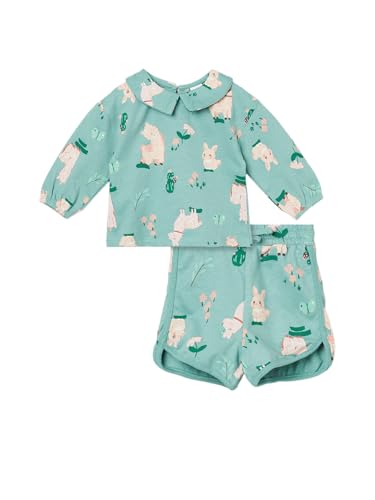 Max Girls Printed Shorts Set (Green_18-24 M)