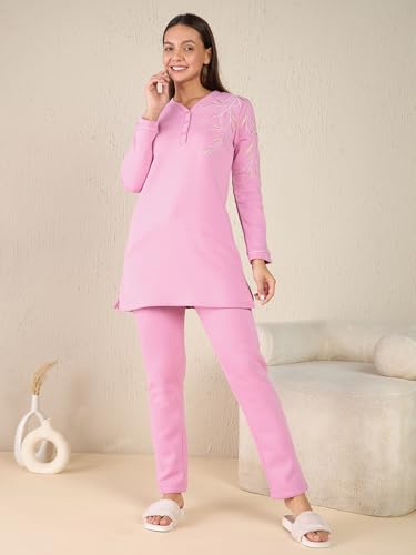 Sweet Dreams Women's Embroidered Printed Kurti Pyjama Set
