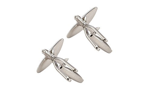Knighthood Silver Airplane Cufflinks For Men
