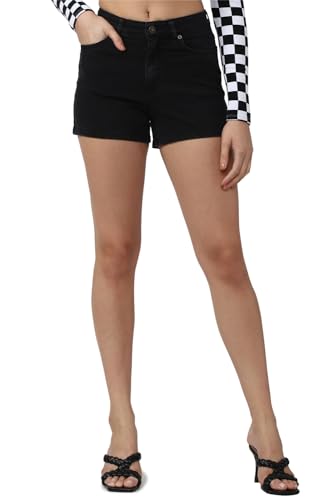 FOREVER 21 women's Boyfriend Shorts (600051_Black