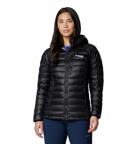 Columbia Womens Arctic Crest Down Hooded Jacket, Black, S