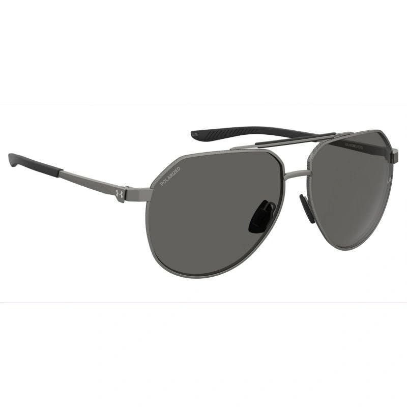 UNDER ARMOUR Men's Sunglasses GREY POLARIZED Lens MATTE DARK RUTHENIUM BLACK Frame color