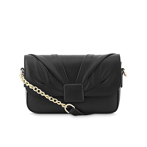 Fastrack Solid PU Zipper Closure Women's Party Sling Bag
