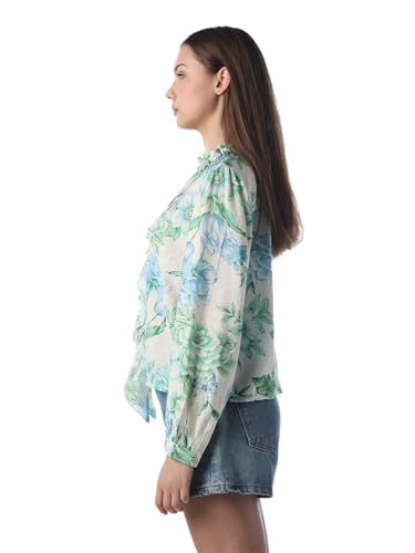 ONLY Women Floral Print Regular Fit Green Top