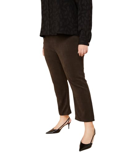 Max Kalki x Max Women Knit Textured Flared Trousers (Brown_3XL)