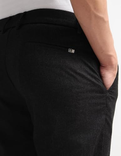 Arrow Sport Men's Heathered Twill Trousers (ASAKTR2692_Grey_34)