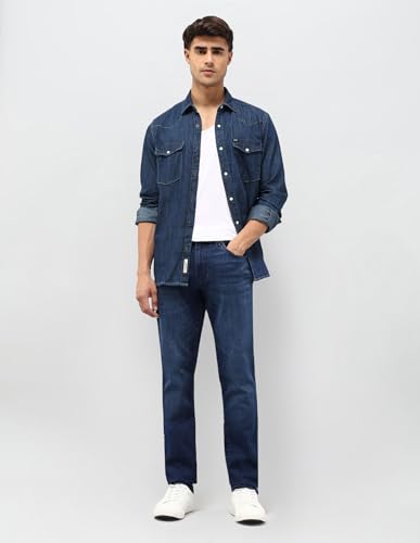 U.S. Polo Assn. Denim Co. Men's Brandon Slim Tapered Fit Blue Jeans (UDJEN1858_Blue_34)