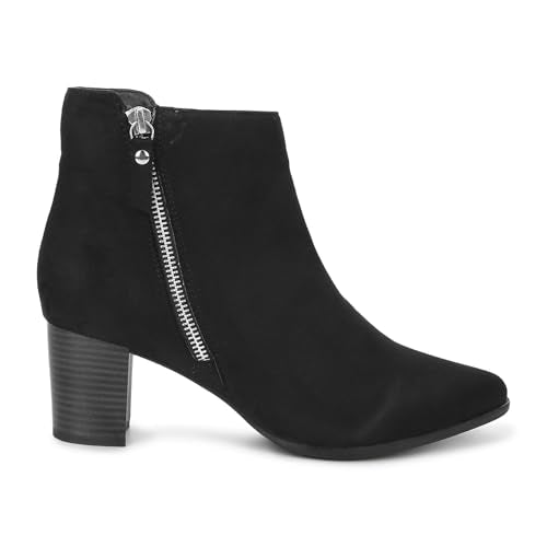 YOHO Women Comfortable Boots Collection | Extra Cushioned Foot Bed And Skin Friendly Ankle Boot With Heels | Trendy, Stylish, Casual Boots | Winter, Snow And Holiday Outings