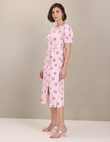 U.S. POLO ASSN. Women's Polyester Fit and Flare Knee-Length Dress (UWAW22DRS044_Pink