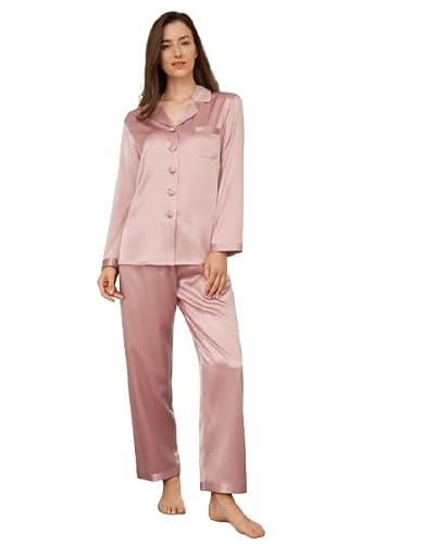 bellababebysk Women Satin Nightsuit | Pajama with Pockets | Frictionless Satin | Retains Skin Moisture | Reduce Hairfall | XS-2XL Sizes | Nightdress | Coord Set | Loungewear | Luxury Vibes (Pink, XS)