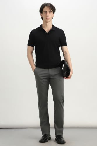 Men Grey Solid Casual Trousers