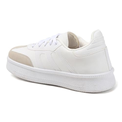 Vendoz Women Sneaker | Cushioned Insole for Comfort | Stylish Lace-Up Design | Lightweigh & Perfect for Casual Outfit for Girls CNV7030WT-36 White