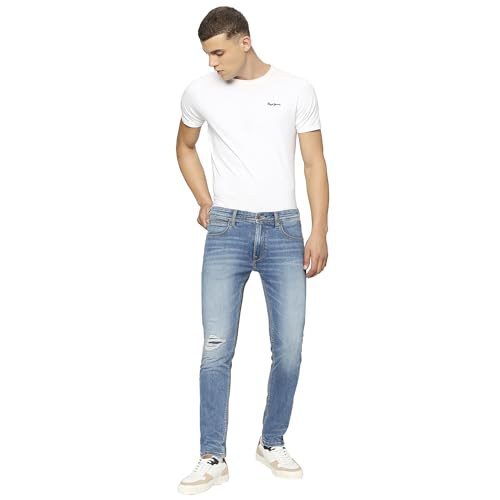 Pepe Jeans Men's Slim Jeans (PM207484J671_MED Used_Light Indigo Blue