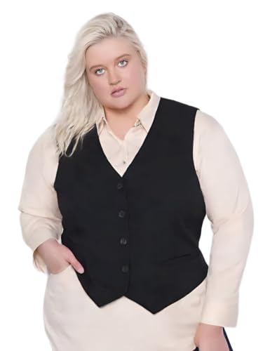 TIPTOP TRENDS Women's Black Waistcoat-Slim Fit Western Waistcoat for Women & Girls | Black | 3XL