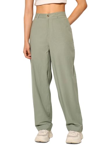 ONLY Women Loose Fit High-Rise Green Pants