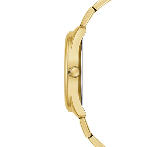 GUESS Women Champagne Round Stainless Steel Dial Analog Watch-U1358L2M