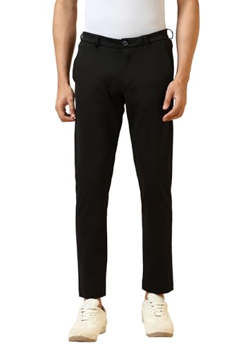 Men Black Solid Casual Trousers