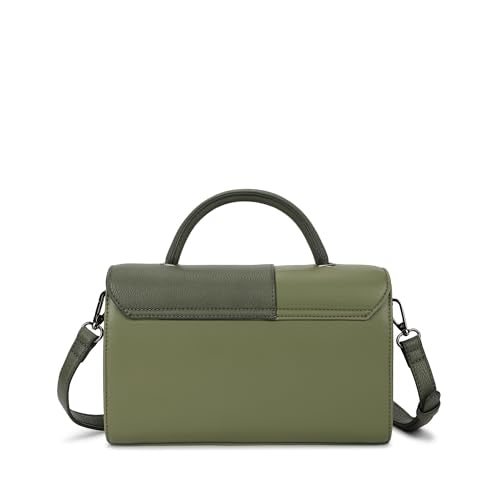 Fastrack Olive play satchel | Faux-Leather Women’s Handbag in olive | Buckle-Flap Design with Dual Carry Options & Spacious Interior
