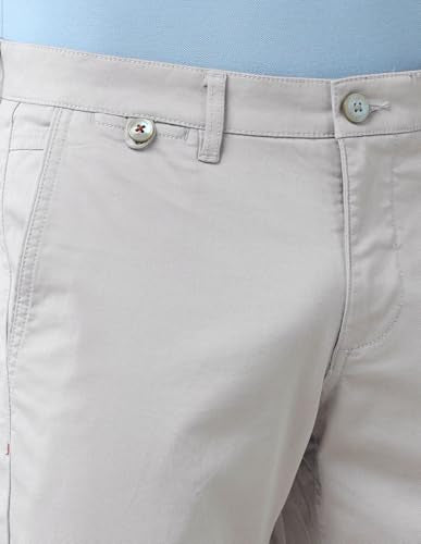 Arrow Sports Men's Grey Solid Mid Rise Cotton Button Slim Fit Flat Front Slant Pocket Trousers (ASAJTR2531_Grey_34)