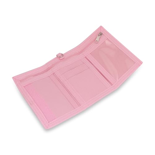 HAMSTER London Insider Wallet with Dual Zip Compartments Compact Lightweight Wallet for Coins Cash Small Essentials Stylish Durable Design for Kids (Pink)