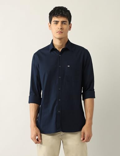 Arrow Sports Men's Regular Fit Shirt (ASAJSH1483_Navy
