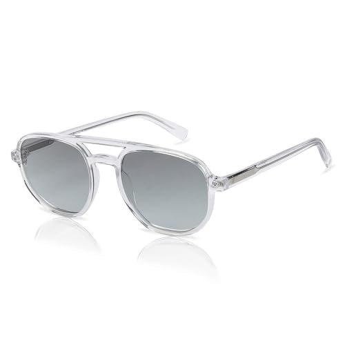 John Jacobs 100% UV Protected | Transparent-Green Full Rim Square | Stylish & Premium Sunglasses | For Men & Women | Large | JJ S13312