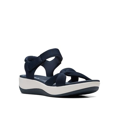 Clarks Women's Ankle Strap Athletic Sandals, Navy Textile, 2.5 UK