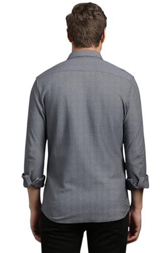 Louis Philippe Men Black Smart Fit Print Full Sleeves Casual Shirt