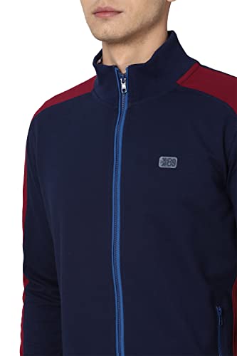 Peter England Men's Cotton Blend High Neck Sweatshirt (PJSTJRGF295396_Navy_M)
