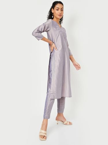 Max Women's Rayon Kurta Set (CTKST42028_Lilac