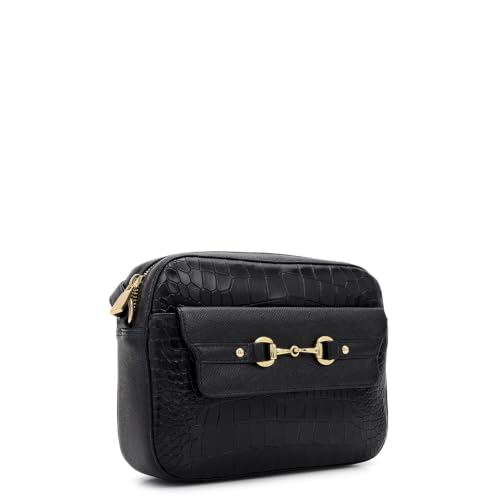 Da Milano Leather Sling Bag for Women - Black