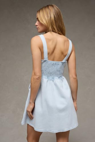 American Eagle Corset Button-Up Denim Mini Dress