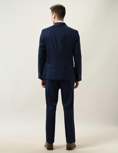 Arrow Men's Dobby Three Piece Ceremony Suit (ARAKSU5500_Navy_42)
