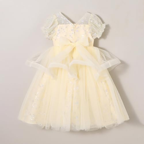 Hopscotch Girls Floral Applique Gown in Beige Color for Age (2-3 Years)