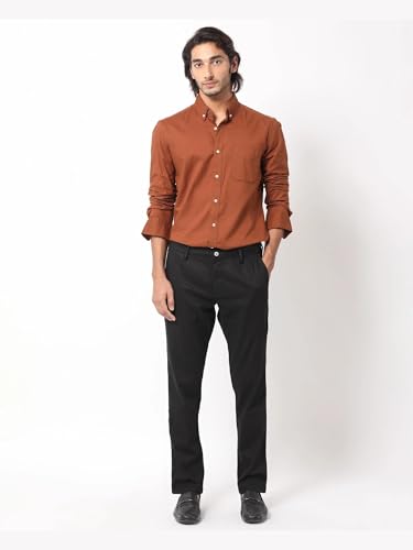 Rare Rabbit Men's Regular Fit Long Sleeve Plain Shirt