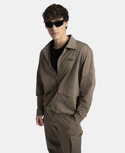 Jockey Groove MZ17 Men's Microfiber Fabric 4 Pocket Full Zip Closure Shacket_Green_S