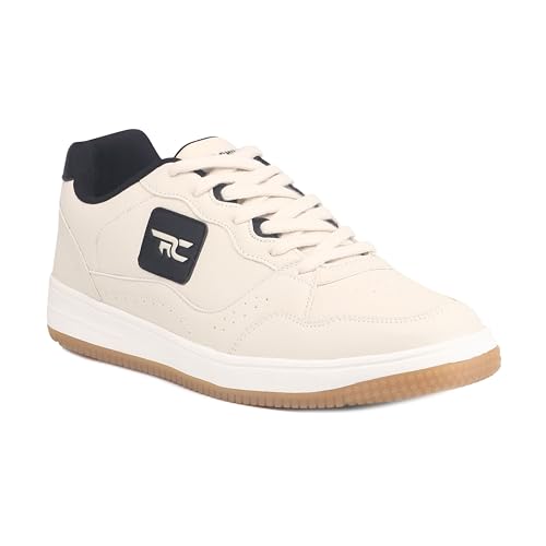 Red Chief Men’s Sneaker | Off White Lace-Up Low Ankle Athletic Shoe with PU Upper (C6020)