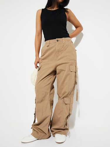 Max URB_N Women Solid Cargos (Brown_32)