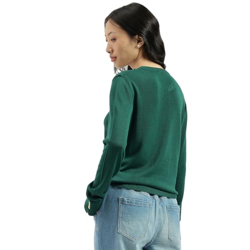 United Colors of Benetton Round Neck Solid Sweater (Size: XXL)-25A1092D3730G05C Green