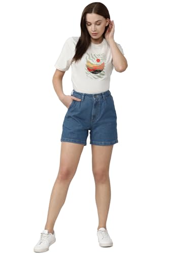 Van Heusen Women Blue Solid Shorts