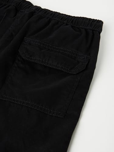 Max Girls Solid Parachute Cargos (Black_10-12 Y)