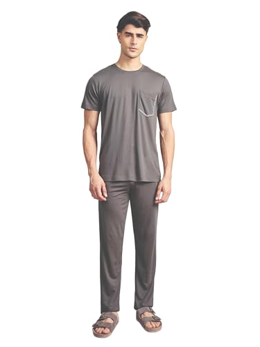 Sweet Dreams Men's Solid Pyjama Set