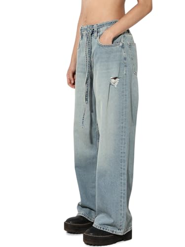 ONLY Women's Wide Leg Mid-Rise Blue Jeans