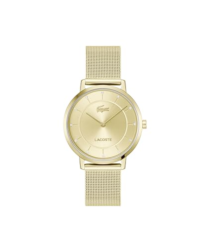 Lacoste Crocorigin Qtz Basic Slim Gold Round Dial Women's Watch- 2001474