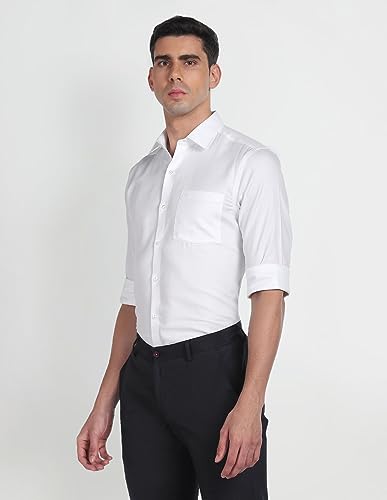 Arrow Men's Regular Fit Shirt (ARAGSH0200_White