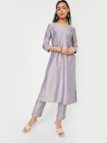 Max Women's Rayon Kurta Set (CTKST42028_Lilac