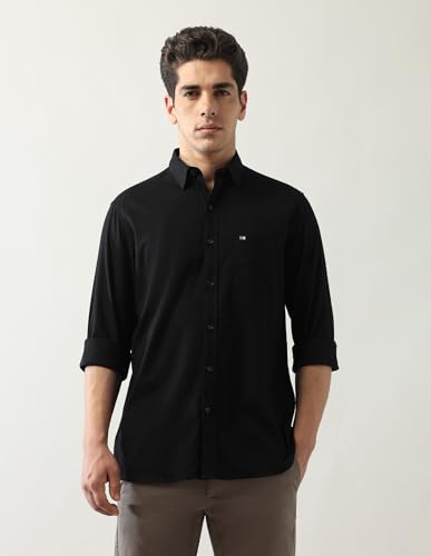 Arrow Sports Men's Regular Fit Shirt (ASAJSH1510_Black